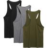 imageCOOFANDY Mens 3 Pack Tank Tops Cotton Performance Sleeveless Casual Classic T ShirtsBlackDark GreyArmy Green