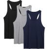imageCOOFANDY Mens 3 Pack Tank Tops Cotton Performance Sleeveless Casual Classic T ShirtsBlackNave BlueLight Gray