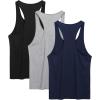 imageCOOFANDY Mens 3 Pack Tank Tops Cotton Performance Sleeveless Casual Classic T ShirtsBlackNave BlueLight Gray