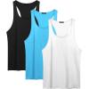 imageCOOFANDY Mens 3 Pack Tank Tops Cotton Performance Sleeveless Casual Classic T ShirtsBlackWhiteBlue