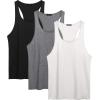 imageCOOFANDY Mens 3 Pack Tank Tops Cotton Performance Sleeveless Casual Classic T ShirtsBlackWhiteDark Gray