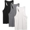 imageCOOFANDY Mens 3 Pack Tank Tops Cotton Performance Sleeveless Casual Classic T ShirtsBlackWhiteDark Gray