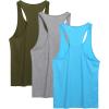 imageCOOFANDY Mens 3 Pack Tank Tops Cotton Performance Sleeveless Casual Classic T ShirtsBlueArmy GreenGray