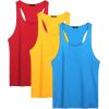imageCOOFANDY Mens 3 Pack Tank Tops Cotton Performance Sleeveless Casual Classic T ShirtsBlueRedYellow