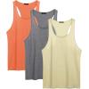 imageCOOFANDY Mens 3 Pack Tank Tops Cotton Performance Sleeveless Casual Classic T ShirtsOrangeKhakiDark Gray