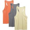 imageCOOFANDY Mens 3 Pack Tank Tops Cotton Performance Sleeveless Casual Classic T ShirtsOrangeKhakiDark Gray