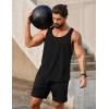 imageCOOFANDY Mens 3 Pack Tank Tops Gym Workout Shirt YBack Sleeveless Muscle Fitness Bodybuilding Tank ShirtsBlackNavyMedium Gray
