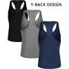 imageCOOFANDY Mens 3 Pack Tank Tops Gym Workout Shirt YBack Sleeveless Muscle Fitness Bodybuilding Tank ShirtsBlackNavyMedium Gray
