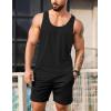imageCOOFANDY Mens 3 Pack Tank Tops Gym Workout Shirt YBack Sleeveless Muscle Fitness Bodybuilding Tank ShirtsBlackRedDark Gray