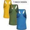 imageCOOFANDY Mens 3 Pack Tank Tops Gym Workout Shirt YBack Sleeveless Muscle Fitness Bodybuilding Tank ShirtsBlueYellowArmy Green
