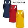 imageCOOFANDY Mens 3 Pack Tank Tops Gym Workout Shirt YBack Sleeveless Muscle Fitness Bodybuilding Tank ShirtsNavyRedYellow