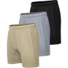 imageCOOFANDY Mens 3 Pack Workout Gym Shorts Mesh Athletic Shorts Lightweight Bodybuilding Training Short Pants with PocketsBlack  Gray  Khaki