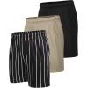 imageCOOFANDY Mens 3 Pack Workout Gym Shorts Mesh Athletic Shorts Lightweight Bodybuilding Training Short Pants with PocketsBlack  White StripeBlackKahki