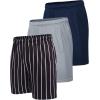imageCOOFANDY Mens 3 Pack Workout Gym Shorts Mesh Athletic Shorts Lightweight Bodybuilding Training Short Pants with PocketsBlack  White StripeNavy BlueGrey