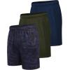 imageCOOFANDY Mens 3 Pack Workout Gym Shorts Mesh Athletic Shorts Lightweight Bodybuilding Training Short Pants with PocketsBlack CamoArmy GreenNavy Blue