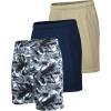 imageCOOFANDY Mens 3 Pack Workout Gym Shorts Mesh Athletic Shorts Lightweight Bodybuilding Training Short Pants with PocketsCamo  Khaki  Navy Blue