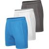 imageCOOFANDY Mens 3 Pack Workout Gym Shorts Mesh Athletic Shorts Lightweight Bodybuilding Training Short Pants with PocketsLight BlueWhiteDark Grey