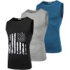 imageCOOFANDY Mens 3 Pack Workout Tank Tops Gym Muscle Tee Bodybuilding Fitness Sleeveless T ShirtsBlack FlagLight GreyPeacock Blue