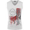 imageCOOFANDY Mens 3 Pack Workout Tank Tops Gym Sleeveless Shirts V Neck Bodybuilding Muscle Tee ShirtWhite Flag1 Pack