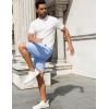 imageCOOFANDY Mens 7 inch Casual Shorts Drawstring Waist Lightweight Quick Dry Summer Beach Board Shorts with PocketsLight Blue