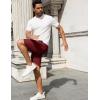 imageCOOFANDY Mens 7 inch Casual Shorts Drawstring Waist Lightweight Quick Dry Summer Beach Board Shorts with PocketsWine Red