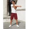 imageCOOFANDY Mens 7 inch Casual Shorts Drawstring Waist Lightweight Quick Dry Summer Beach Board Shorts with PocketsWine Red