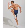 imageCOOFANDY Mens Athletic Running Shorts 7 Gym Workout Shorts Lightweight Drawstring Training Shorts with Zipper PocketsBlueNavy Blue