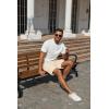 imageCOOFANDY Mens Casual Shorts 7 inch Elastic Waist Drawstring Lightweight Summer Beach Shorts with PocketsLight Khaki