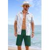 imageCOOFANDY Mens Casual Shorts 9 inch Inseam Stretch Beach Shorts Elastic Waist Drawstring Summer ShortsGreen
