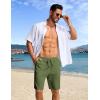 imageCOOFANDY Mens Casual Shorts Lightweight Elastic Waist Drawstring Summer Beach Shorts with PocketsArmy Green