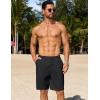 imageCOOFANDY Mens Casual Shorts Lightweight Elastic Waist Drawstring Summer Beach Shorts with PocketsBlack