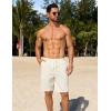 imageCOOFANDY Mens Casual Shorts Lightweight Elastic Waist Drawstring Summer Beach Shorts with PocketsCreamcolored