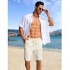 imageCOOFANDY Mens Casual Shorts Lightweight Elastic Waist Drawstring Summer Beach Shorts with PocketsCreamcolored