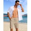 imageCOOFANDY Mens Casual Shorts Lightweight Elastic Waist Drawstring Summer Beach Shorts with PocketsKhaki