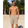 imageCOOFANDY Mens Casual Shorts Lightweight Elastic Waist Drawstring Summer Beach Shorts with PocketsKhaki