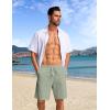 imageCOOFANDY Mens Casual Shorts Lightweight Elastic Waist Drawstring Summer Beach Shorts with PocketsLight Grey