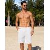 imageCOOFANDY Mens Casual Shorts Lightweight Elastic Waist Drawstring Summer Beach Shorts with PocketsWhite