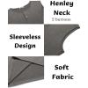 imageCOOFANDY Mens Casual Tank Top Sleeveless Henley Shirts Muscle Fit T Shirt01dark Grey1pcs
