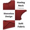 imageCOOFANDY Mens Casual Tank Top Sleeveless Henley Shirts Muscle Fit T Shirt02blackDark Red2pcs