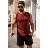 imageCOOFANDY Mens Casual Tank Top Sleeveless Henley Shirts Muscle Fit T Shirt02blackDark Red2pcs