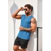 imageCOOFANDY Mens Casual Tank Top Sleeveless Henley Shirts Muscle Fit T Shirt02blueBlack2pcs