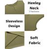 imageCOOFANDY Mens Casual Tank Top Sleeveless Henley Shirts Muscle Fit T Shirt02dark GreyArmy Green2pcs