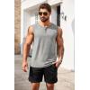 imageCOOFANDY Mens Casual Tank Top Sleeveless Henley Shirts Muscle Fit T Shirt02light GreyBlack2pcs