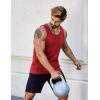 imageCOOFANDY Mens Cotton Tank Tops Summer Beach Sleeveless Muscle Shirts Gym Workout Running Tank Shirt PackBlackred
