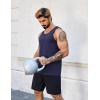 imageCOOFANDY Mens Cotton Tank Tops Summer Beach Sleeveless Muscle Shirts Gym Workout Running Tank Shirt PackNavy Blue
