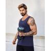 imageCOOFANDY Mens Cotton Tank Tops Summer Beach Sleeveless Muscle Shirts Gym Workout Running Tank Shirt PackNavy Blue