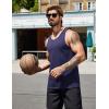 imageCOOFANDY Mens Cotton Tank Tops Summer Beach Sleeveless Muscle Shirts Gym Workout Running Tank Shirt PackNavy Bluelgiht Blue