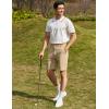 imageCOOFANDY Mens Golf Shorts 8 Inch Lightweight Quick Dry Casual Dress Shorts Hiking Travel Shorts with PocketsKhaki