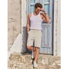 imageCOOFANDY Mens Golf Shorts 8 Inch Lightweight Quick Dry Casual Dress Shorts Hiking Travel Shorts with PocketsLight Khaki Brown