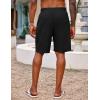 imageCOOFANDY Mens Hawaiian Beach Shorts Elastic Waist Drawstring Lightweight Summer Casual Shorts with PocketBlack
